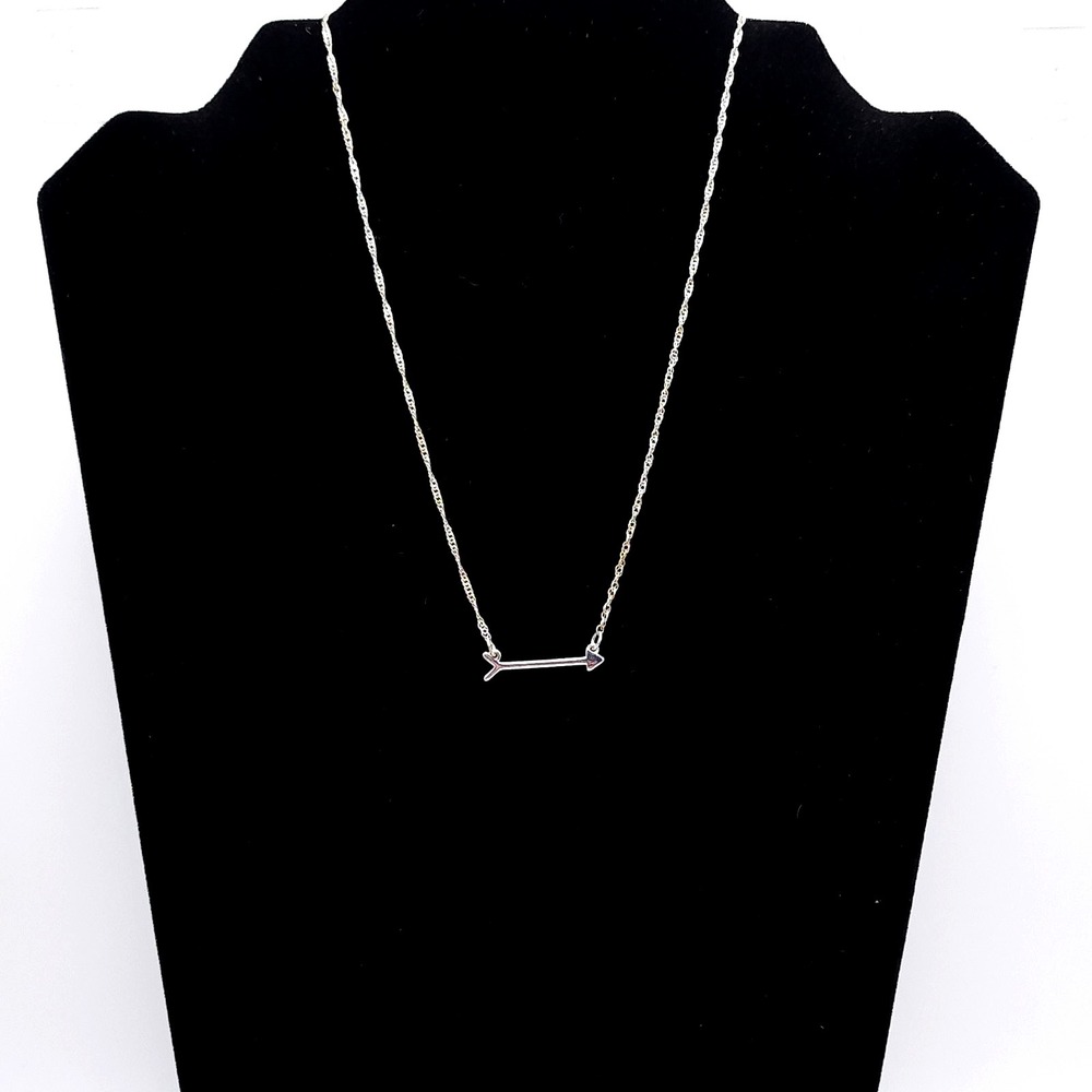 LC Lauren Conrad Silver Arrow Necklace Minimalist Layering Adjustable